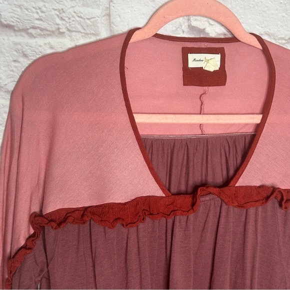 Anthropologie Meadow Rue Color Block Ruffle Top - Picture 8 of 15